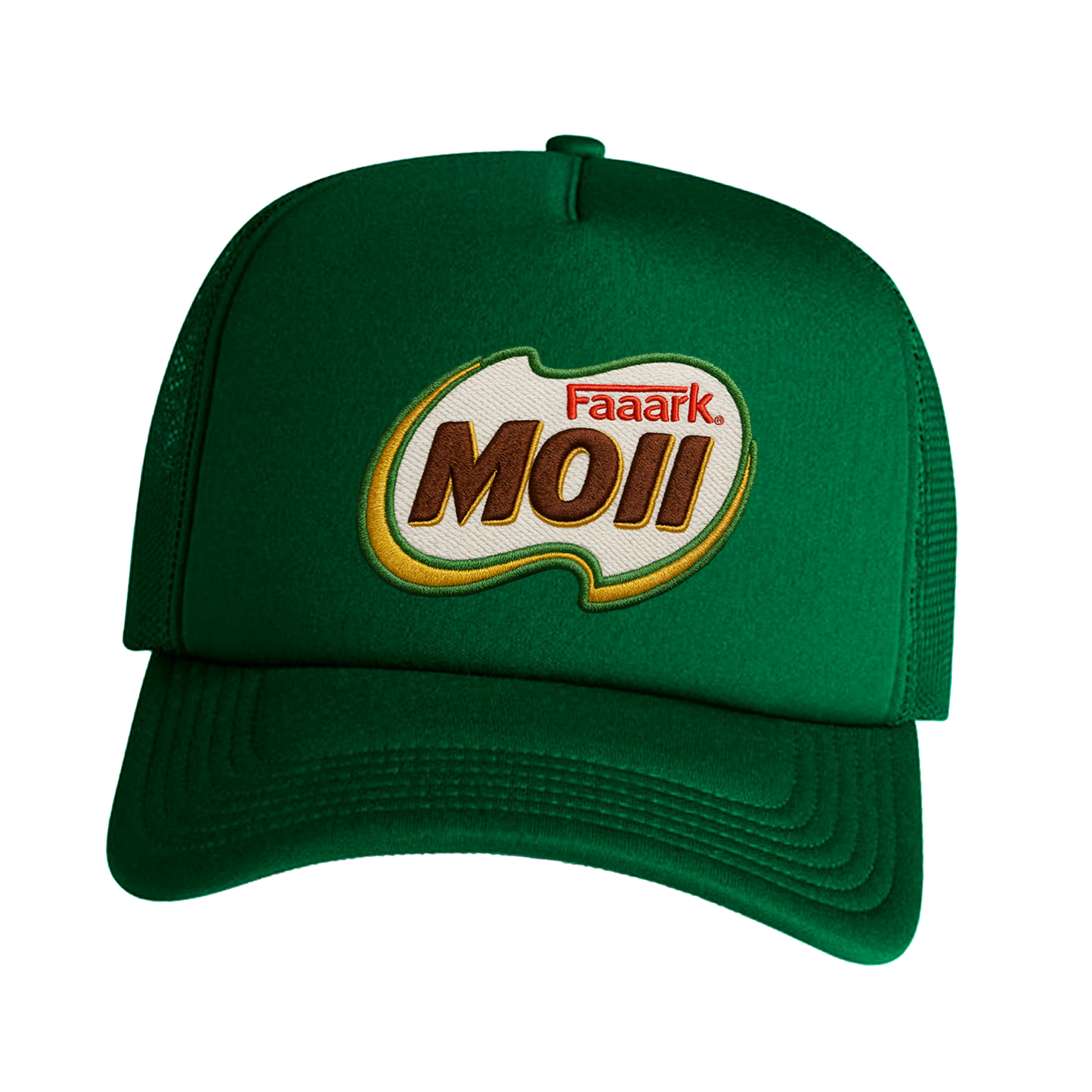 FULL CREAM 'FAAARK MOII' GREEN TRUCKER HAT