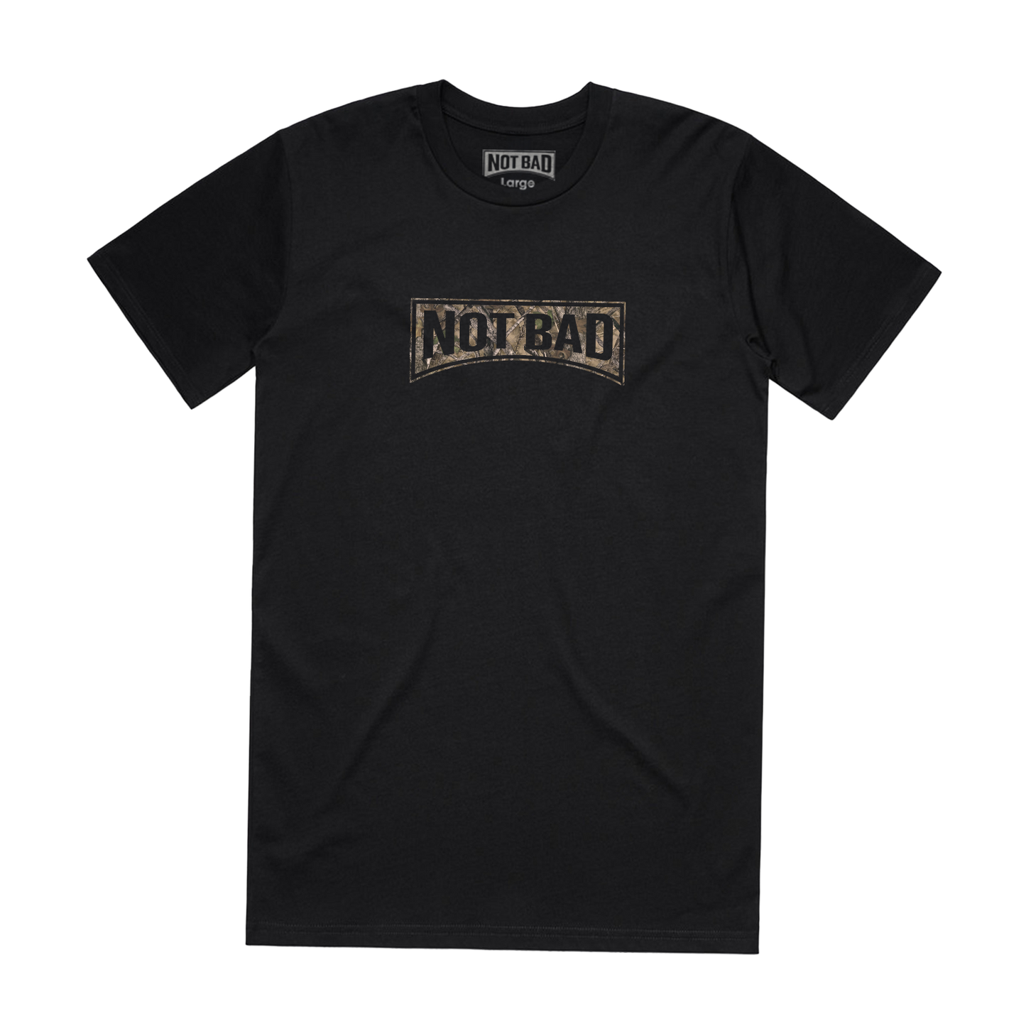 NOT BAD CAMO LOGO BLACK T-SHIRT