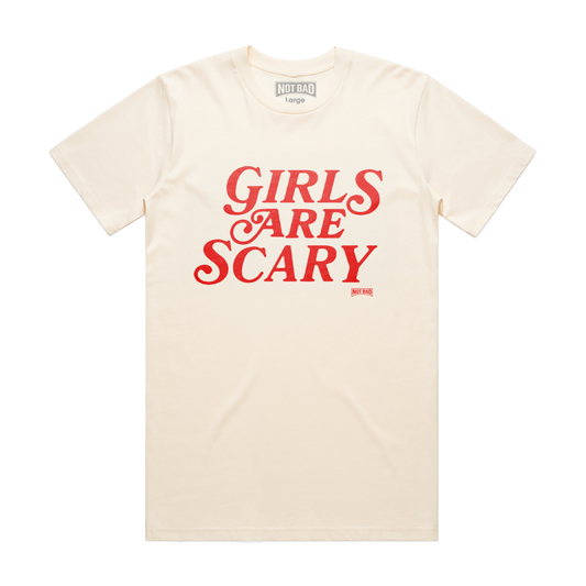 GIRLS ARE SCARY ECRU T-SHIRT