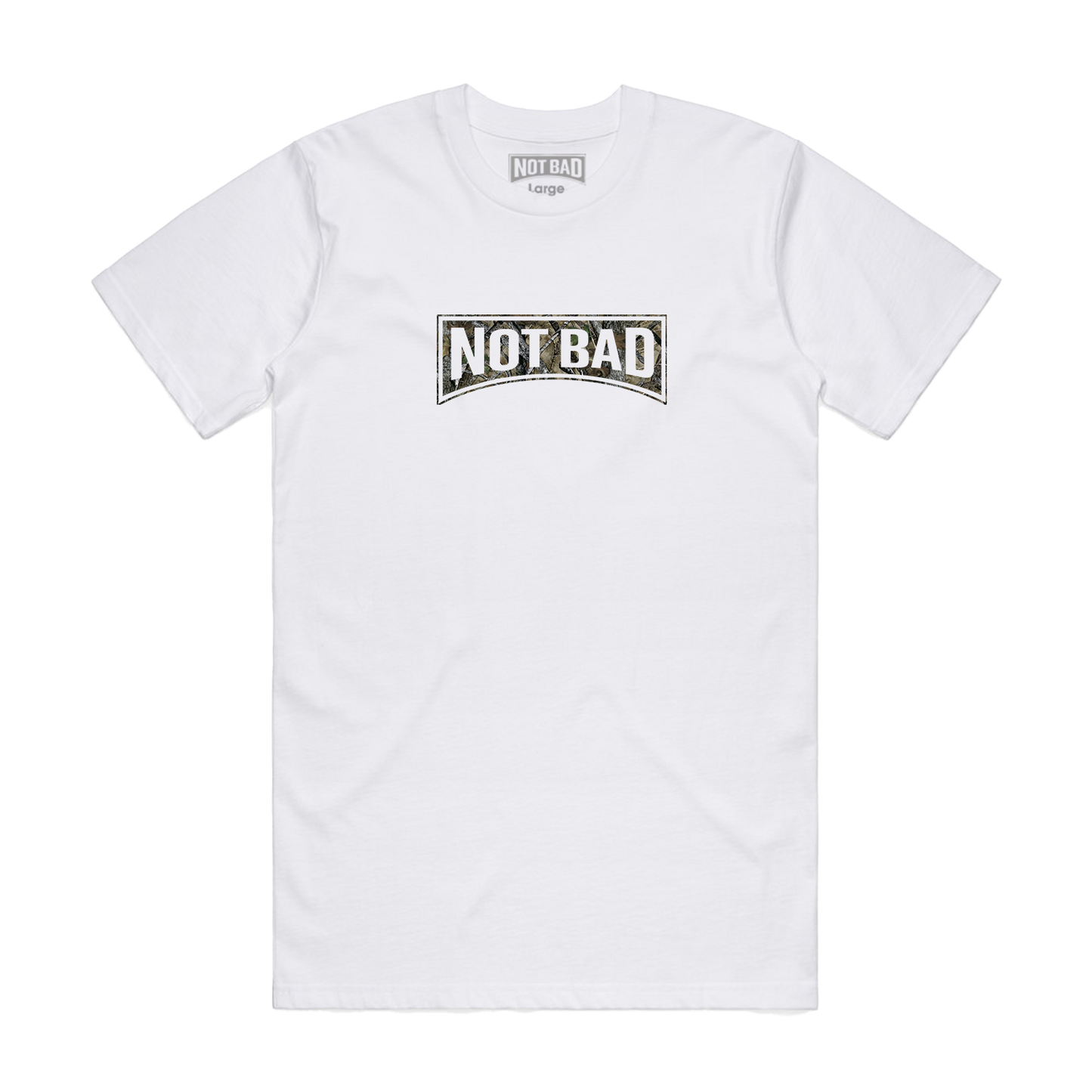 NOT BAD CAMO LOGO WHITE T-SHIRT