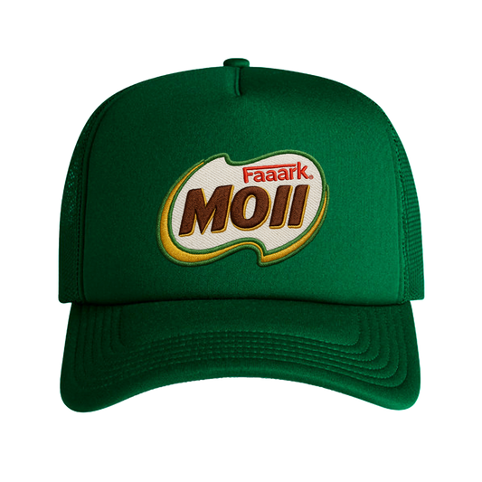 FULL CREAM 'FAAARK MOII' GREEN TRUCKER HAT