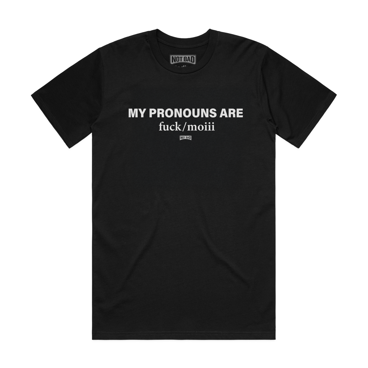 'MY PRONOUNS' BLACK TEE