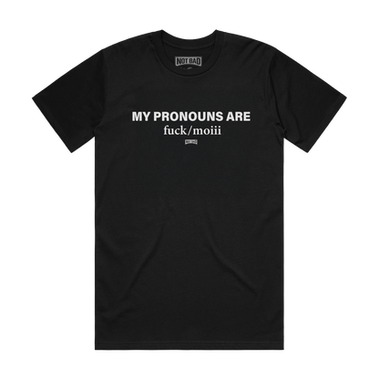 'MY PRONOUNS' BLACK TEE