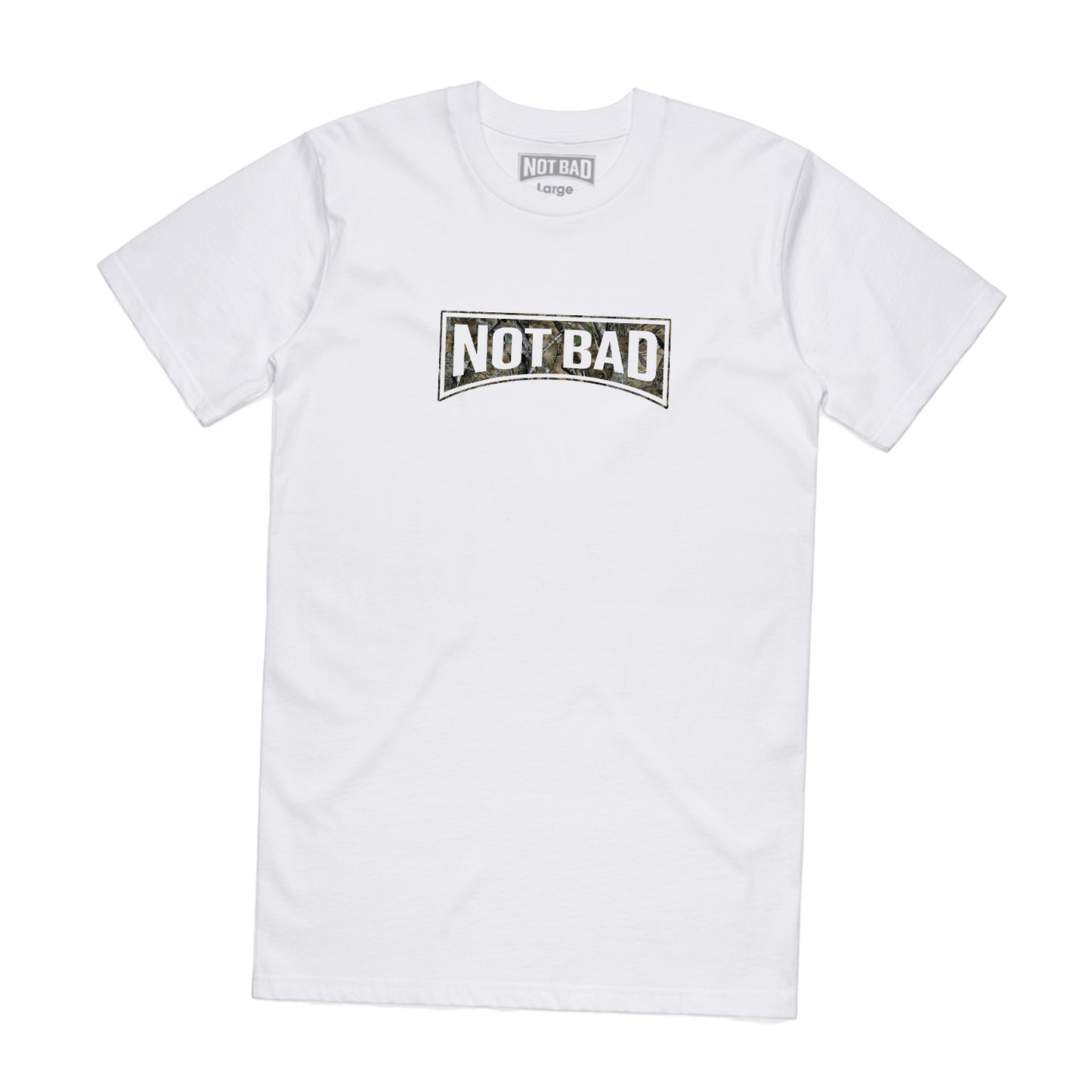 NOT BAD CAMO LOGO WHITE T-SHIRT