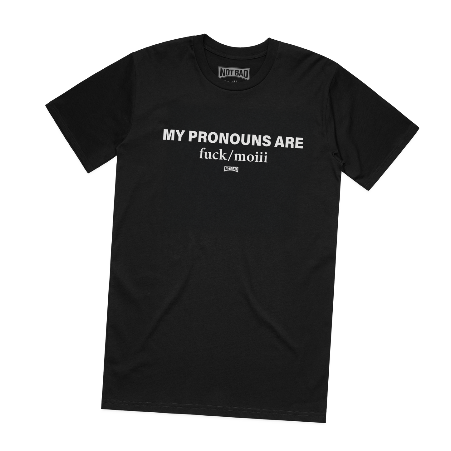 'MY PRONOUNS' BLACK TEE