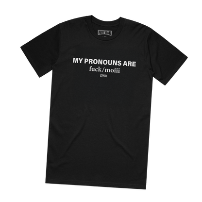'MY PRONOUNS' BLACK TEE