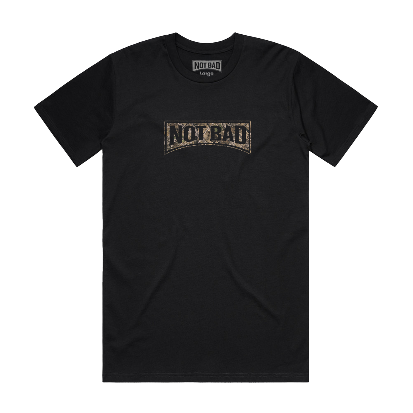 NOT BAD CAMO LOGO BLACK T-SHIRT